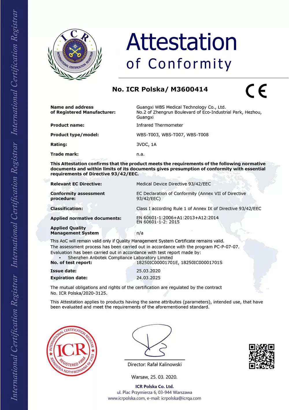 Wiselion Infrared Digital Thermometer WBS